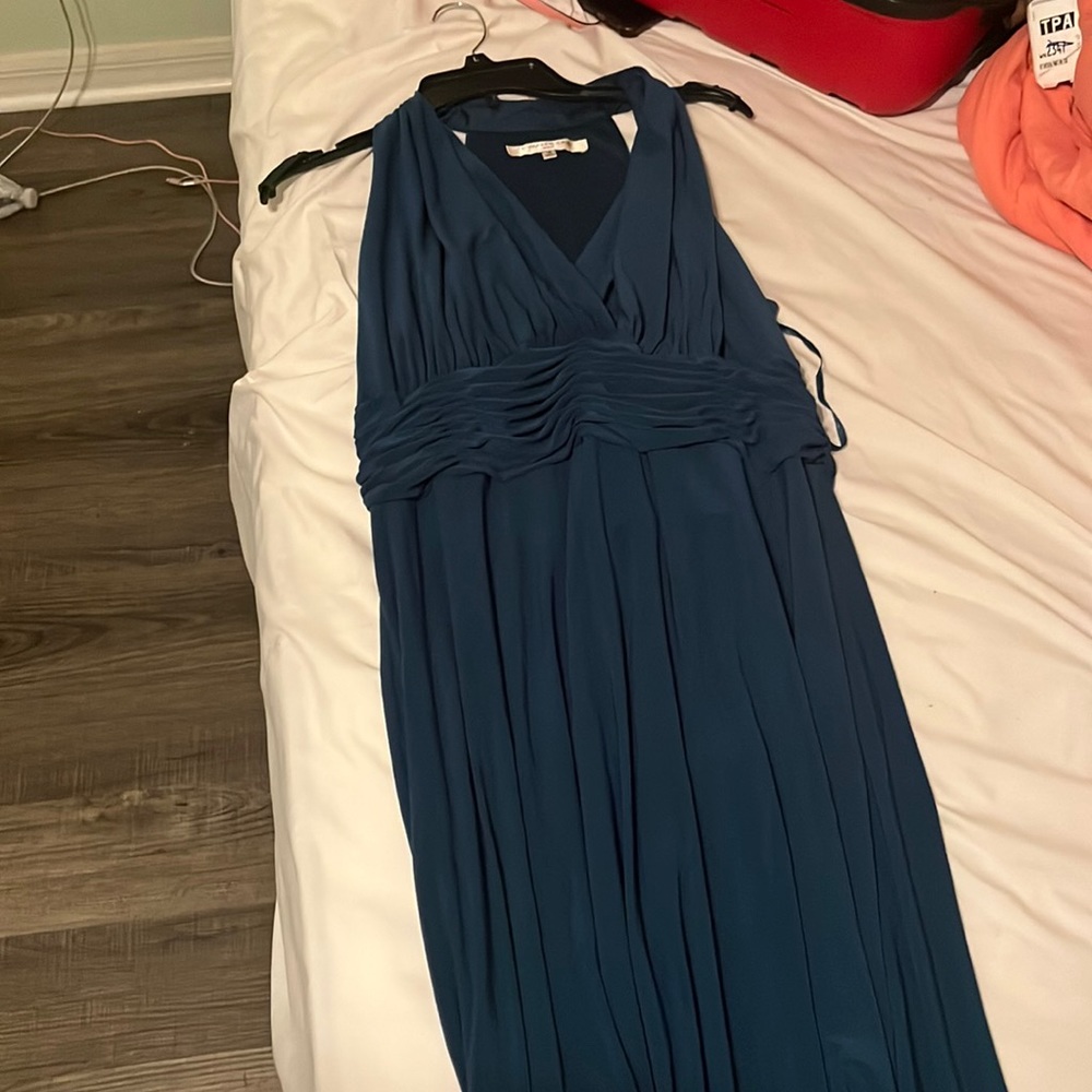 Blue mid calf formal dress